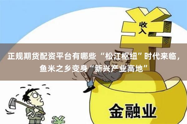 正规期货配资平台有哪些 “松江枢纽”时代来临，鱼米之乡变身“新兴产业高地”